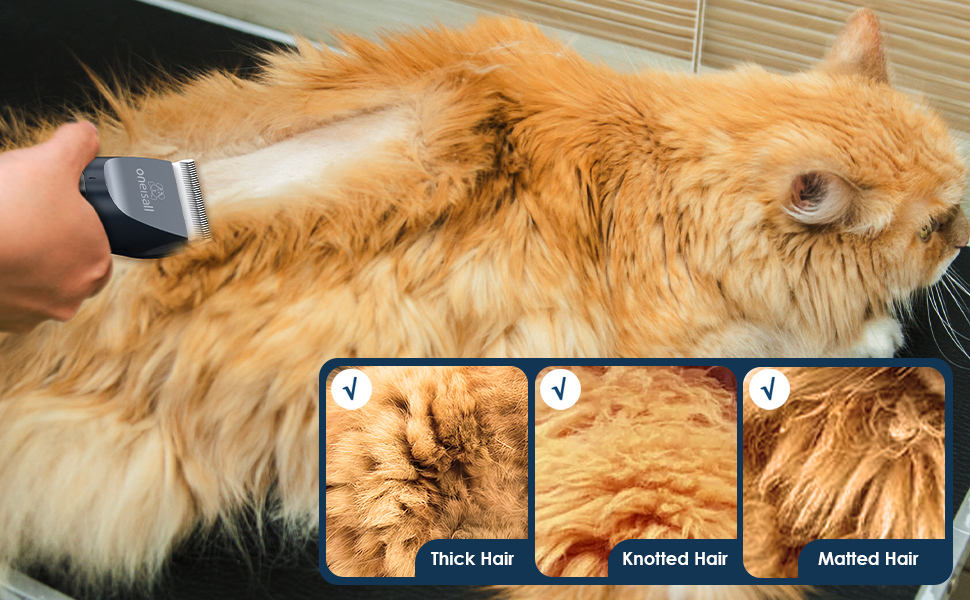 oneisall Cat Clippers for Matted Hair, Quiet Cat Shaver for Long Hair