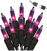 Brizled Purple Halloween Lights, 21.3ft 100 Count Purple Lights String Connectable, UL Certified ...