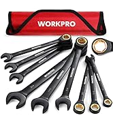 WORKPRO 9-Piece Anti-Slip Ratcheting Combination Wrench Set, SAE 1/4