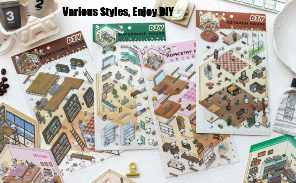 Isometric Sticker Book,Isometric Sticker Pack,Room Sticker