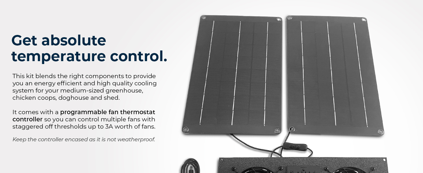 Coolerguys Dual Solar Powered 120x38mm Fan Cooling Kit with