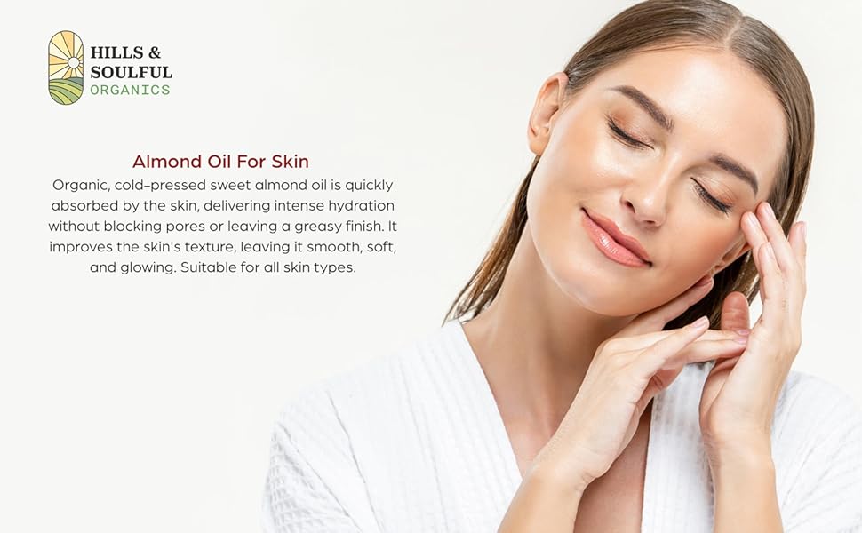 organic cold pressed sweet almond oil for skin is quickly absorbed by skin