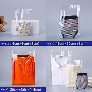 Amazon | OPP袋 6cm×6cm シール付き 厚手 40μ 透明 ラッピング袋