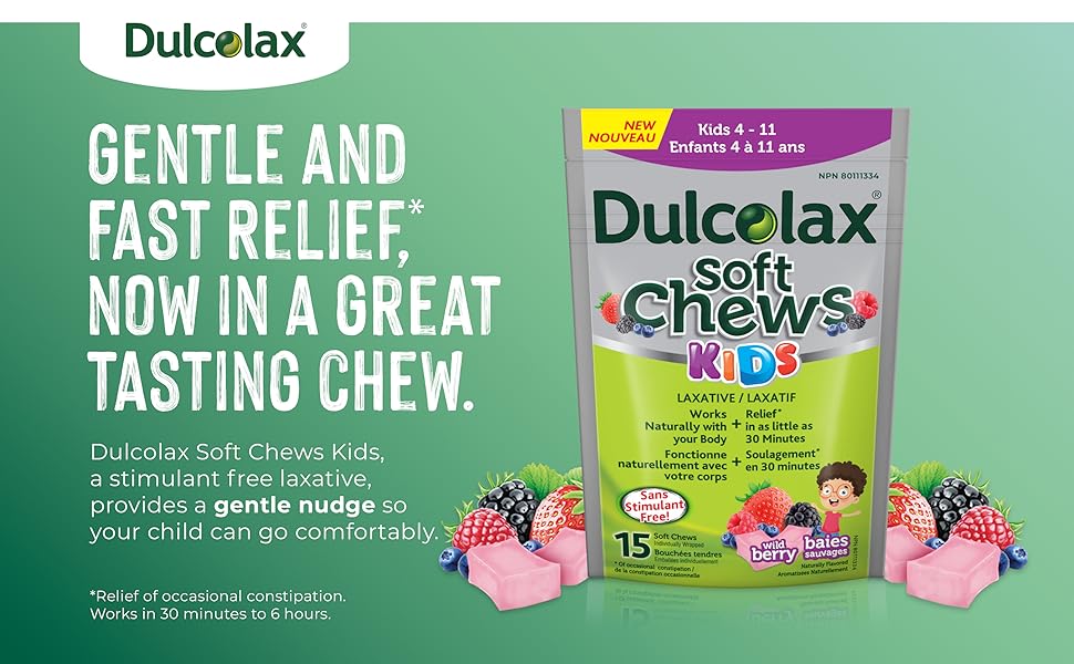 Dulcolax Soft Chews, Wild Berry, Dependable, Predictable, and Gentle