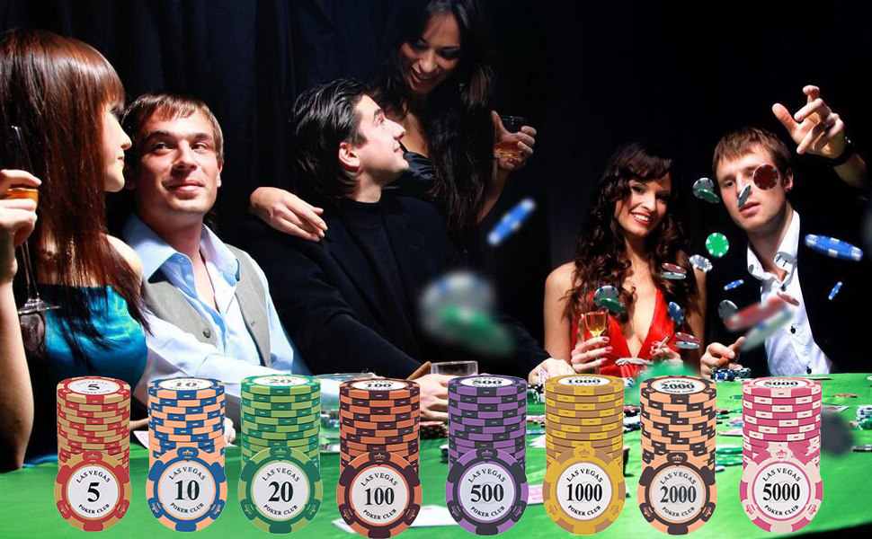 YouYuer 50PCS Jetons Poker avec Valeur,Jetons Poker Professionnel