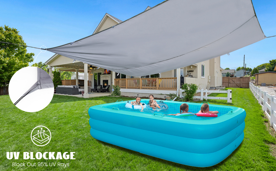 EGQ Kiddie Pool Safety Covers Sun Shade Sail, for Pools