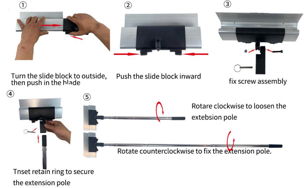 BHTOP Drywall Tools Skimming Blade with Extension Handle and Arc