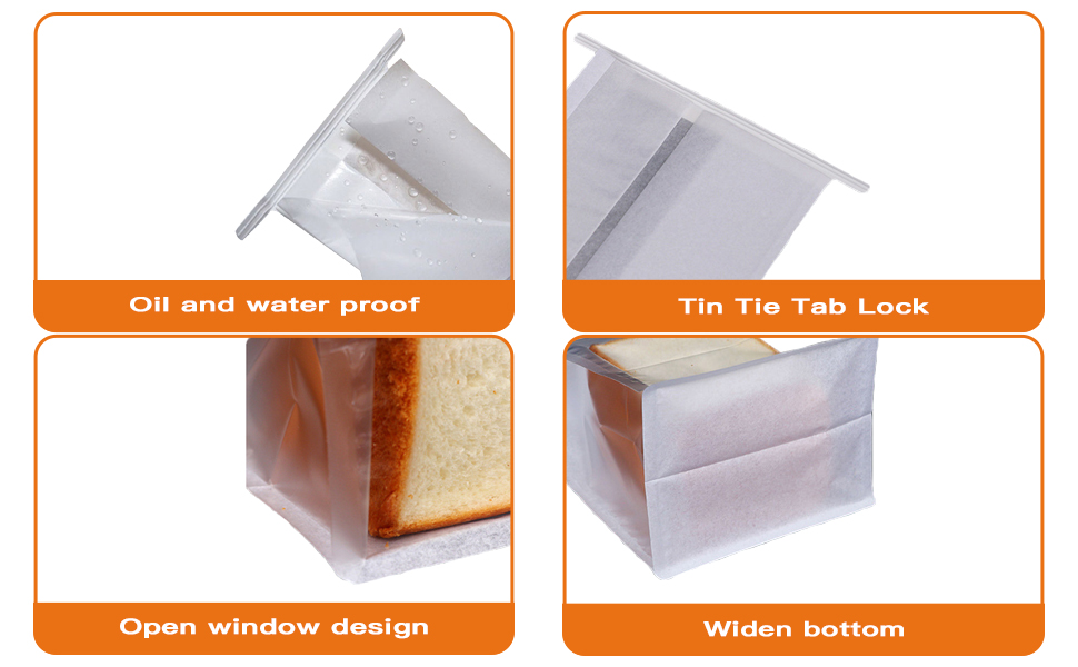 20Pack Large Paper Bread Bags with Window for Homemade