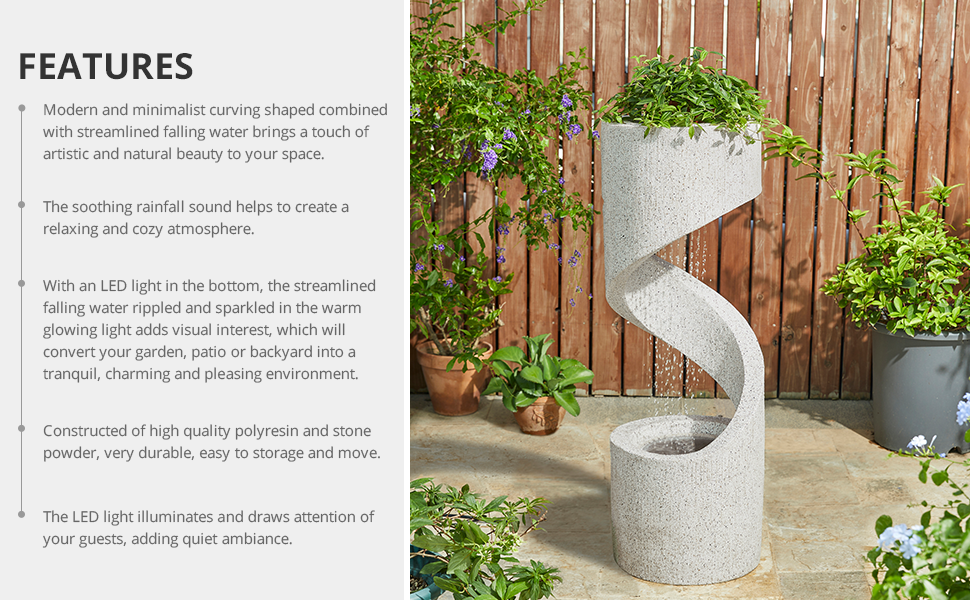 Amazon.com: Glitzhome Decorative Tiered Outdoor Water