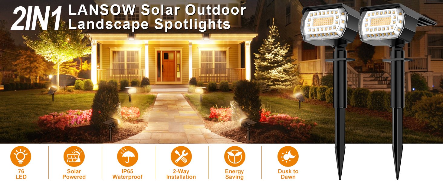 Solar Spot Lights Outdoor Solar Landscape Spotlights 8 Pack Warm White