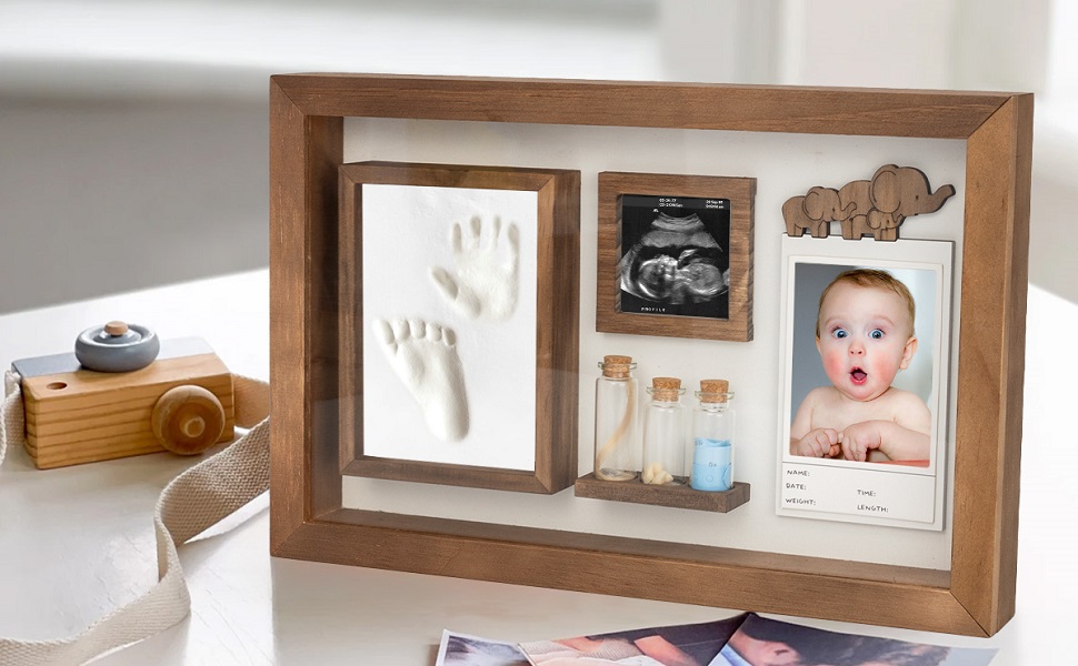 baby footprint handprint frame baby shower gift Baby Keepsake Box Newborn Keepsake Box must haves