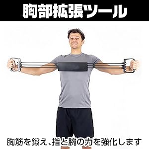 Amazon.co.jp: CAWKAY ロープ エキスパンダー 筋トレ 5チューブ