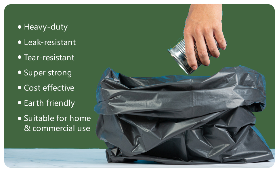 NationwidePaper Extra Strong Clear Bin Bags 200 Pcs Refuse Sacks Everryday Commercial Trash Bags