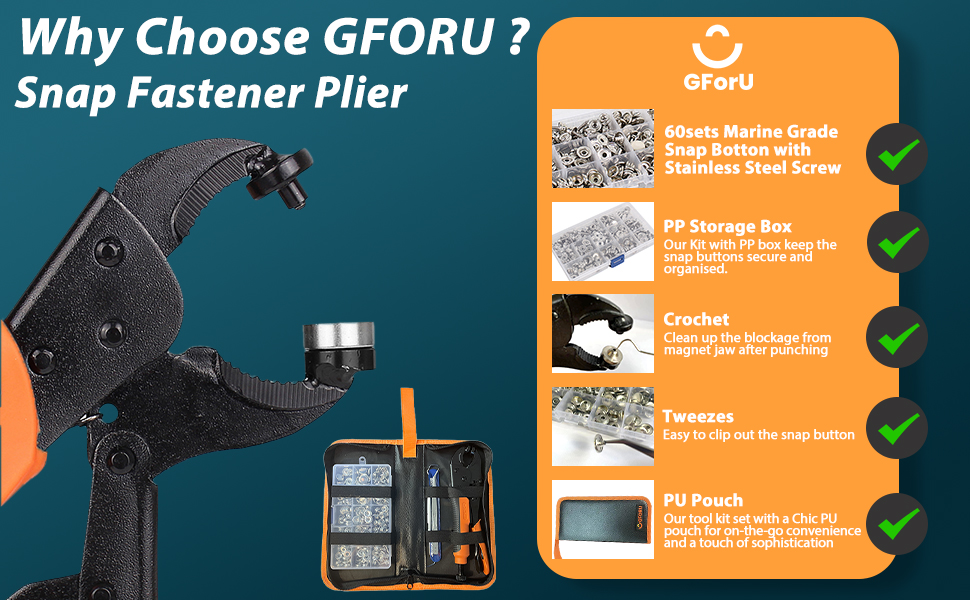 GFORU Snap Tool for Boat Cover Heavy Duty Snap Fastener Snap Tool Snap Button