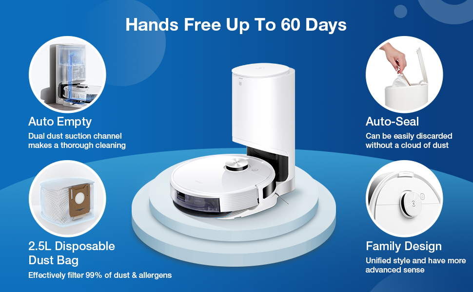 ECOVACS DEEBOT N8+ 3in1 Robot Vacuum Cleaner,with dTOF Laser