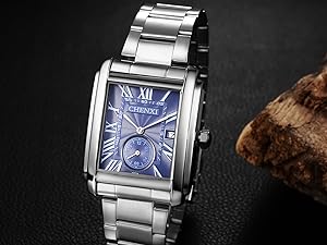 シルバー ステンレス スクエア 自動巻き時計 wt-wsa015blk.jpg