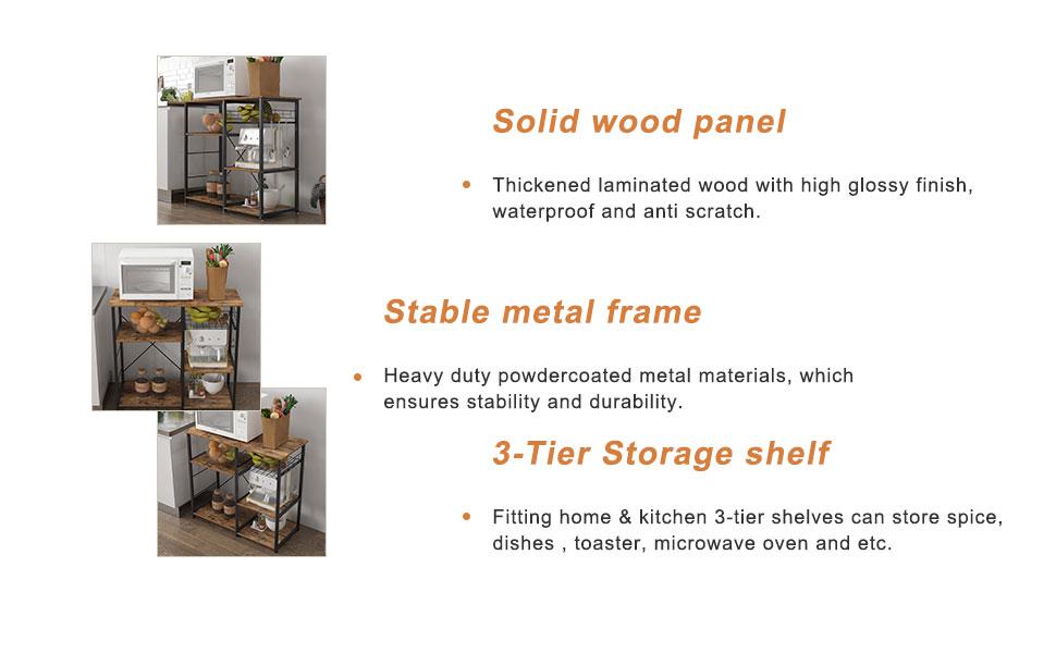 soges 3Tier Kitchen Baker's Rack Utility Microwave Oven