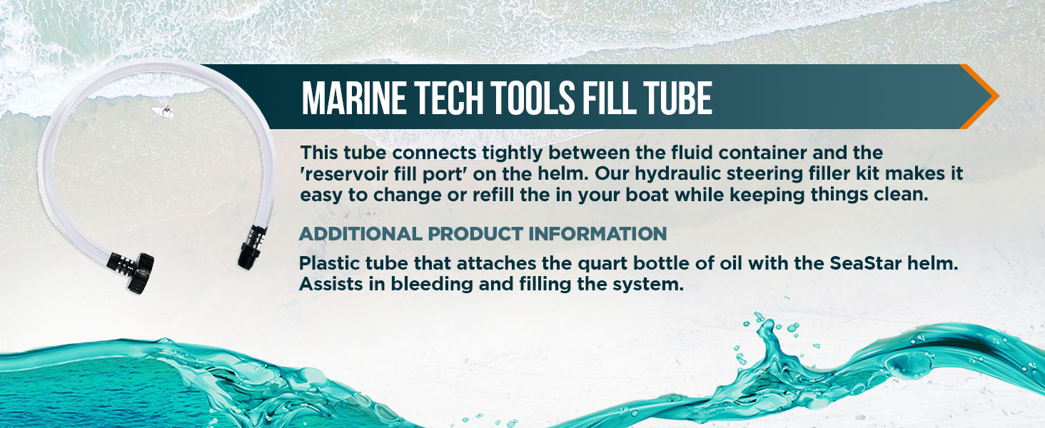 Marine Tech Tools Fill Tube, Seastar Hydraulic Steering Bleed Kit, Fits all Outboard