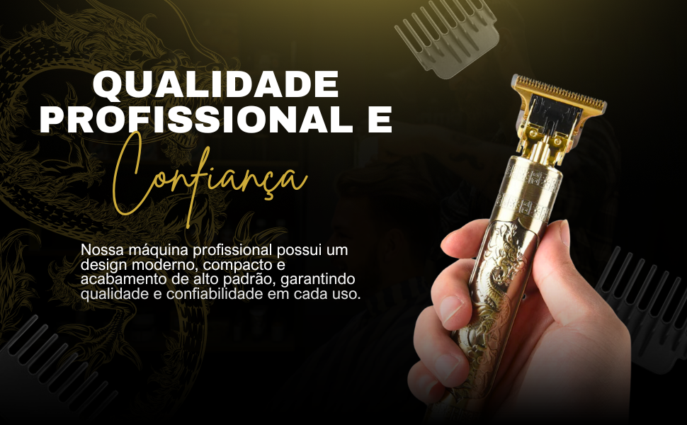 Máquina Profissional Acabamento Cabelo Barba Recarregável Barba Cabelo Premium