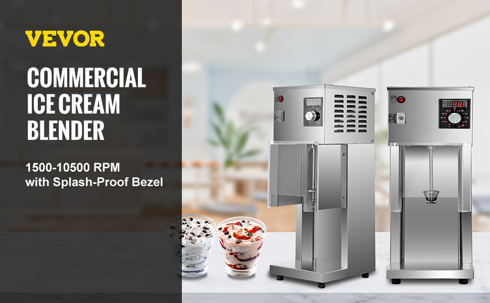 VEVOR 110V Ice Cream Blender, 800W Electric Ice Cream Mixer