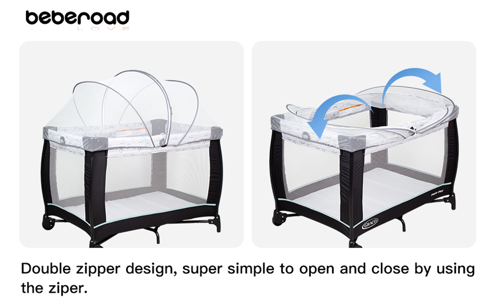 Beberoad Love Mosquito Net for Pack N Play Playard Tent