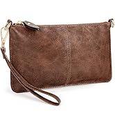 YALUXE Genuine Leather Wristlet Handbags Purses Cell Phone Pocket Clutch Wallet Crossbody Bags fo...