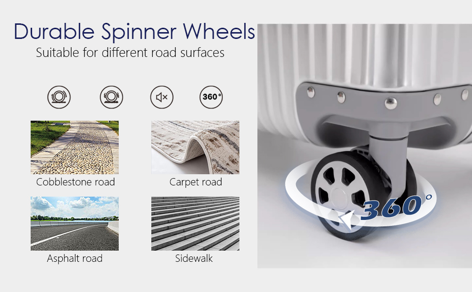 Luggage with spinner wheels