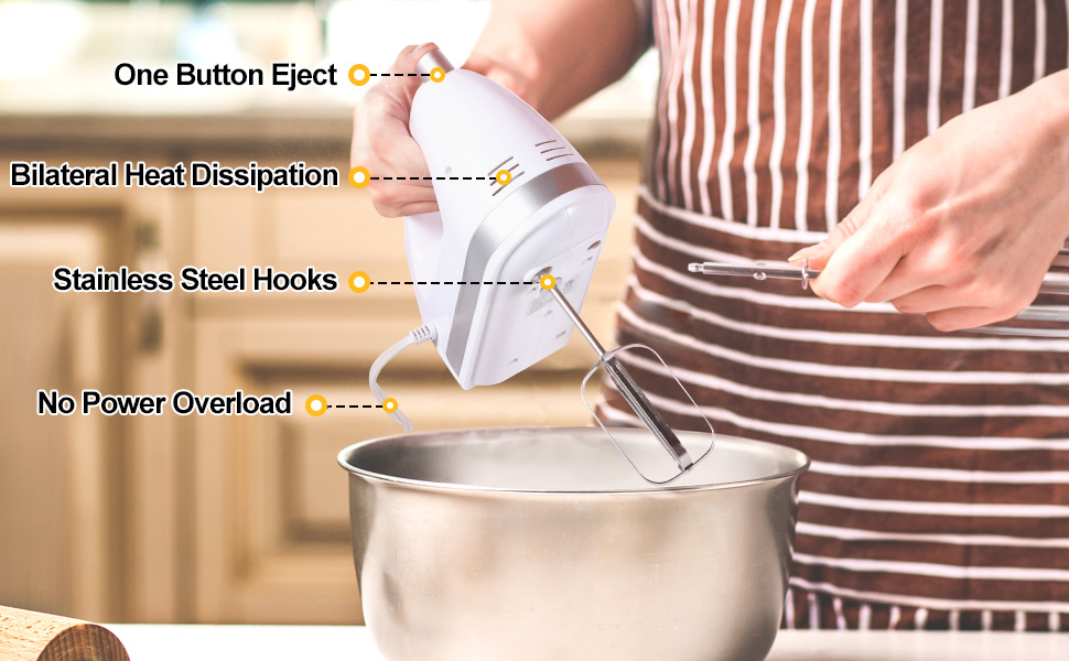 LILPARTNER Hand Mixer Electric Whisk 400w Ultra Power Hand Whisk with