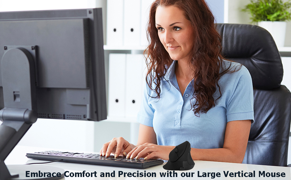 Wireless Mouse Ergonomic Large Vertical Mouse for Big Hands