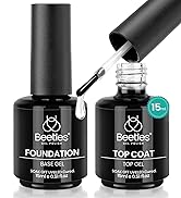 Beetles 2 Pcs 15ml No Wipe Gel Top Coat and Base Coat Set 