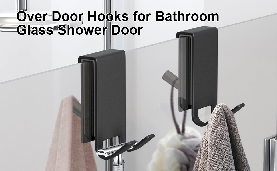 KITHOLD Shower Door Hooks, Triple Hooks Design Towel Hooks, Stainless