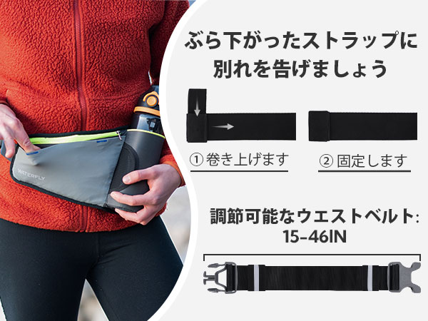 Amazon.co.jp: WATERFLY ランニングポーチ ウエストポーチ