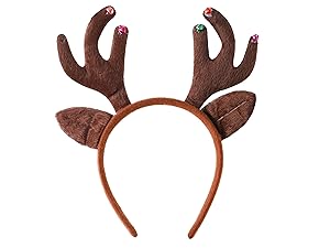 rudolph deer red nosed cosplay adult parent child clip hair décor novelty moose crimbo mum dad