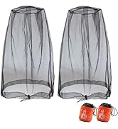 Mosquito Head Net for Insect, 2 Pack, Ultra-Fine Mesh, Fly Bug Mosquito Net Hat, Black, Large Cov...