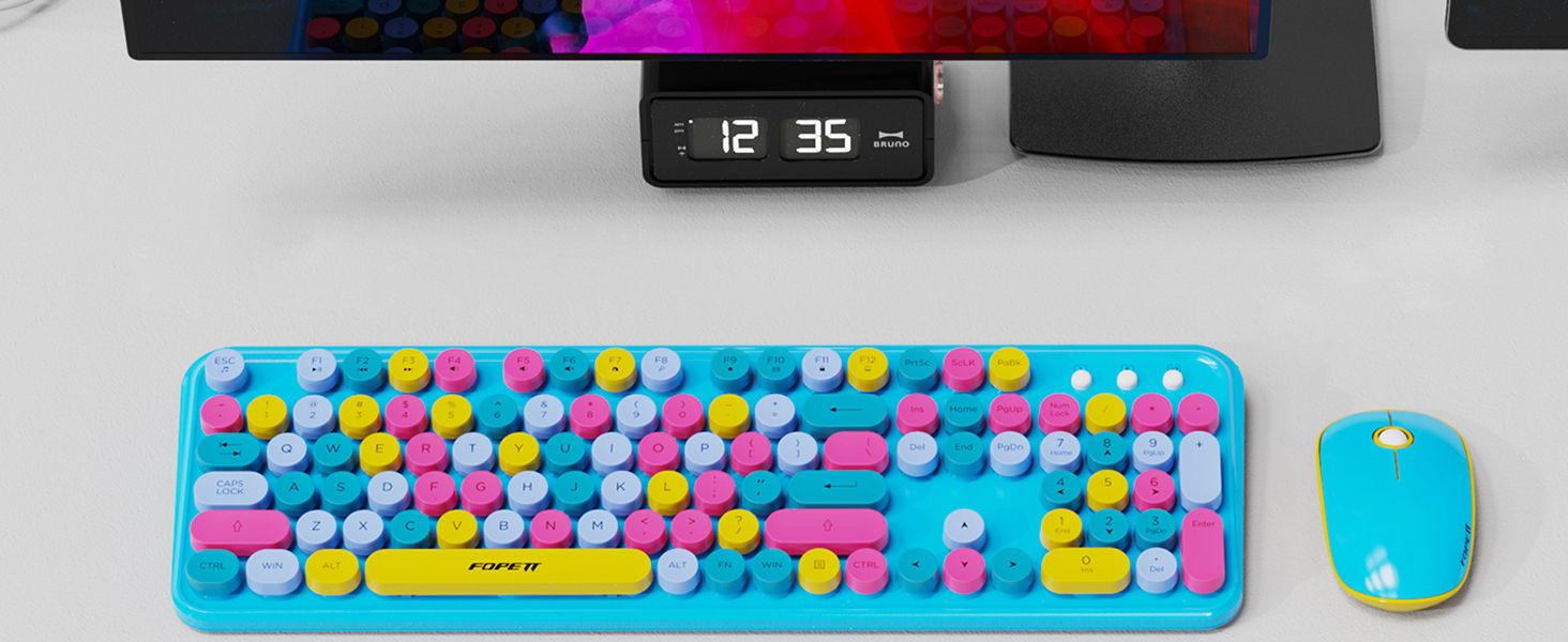 wireless keyboard and mouse blue