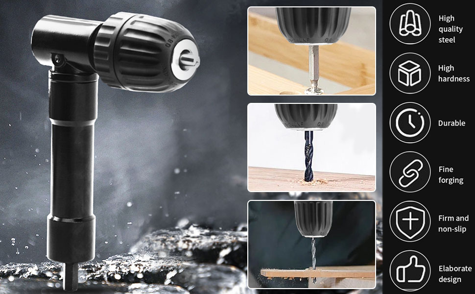 Right Angle Drill Attachment 0.810mm Right Angle Bend Extension Keyless Drill Chuck Converter