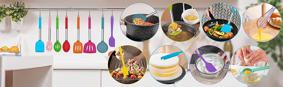 Silicone Utensils Set with Holder
