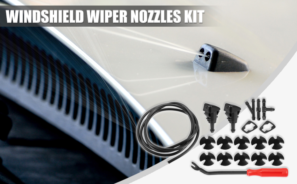 ACROPIX Front Windshield Washer Nozzle Kit Fit for Dodge