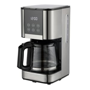 Homix 1000W Digital Electric Drip Coffee Maker Silver And Black 1.5 Liter CM1429B-GS 4 cx