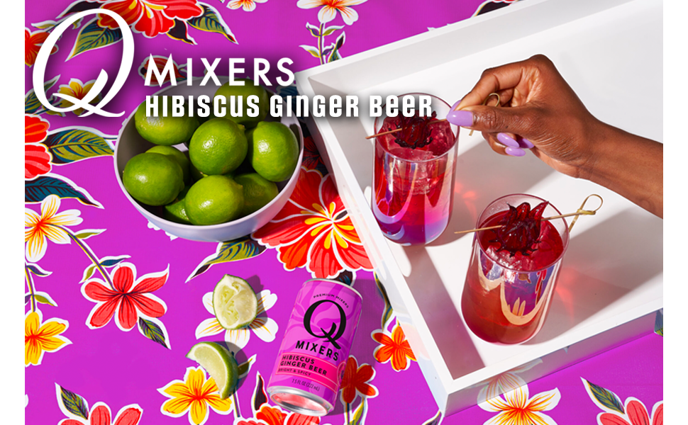 Q Mixers Hibiscus Ginger Beer Premium Cocktail Mixer Made