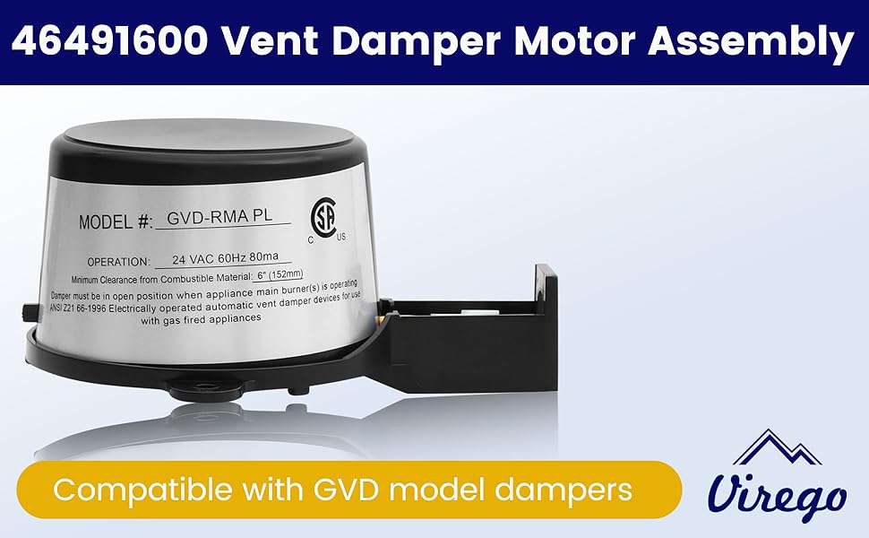 2024 Upgraded GVDRMA PL Vent Damper Motor, RVGP6BKFCP