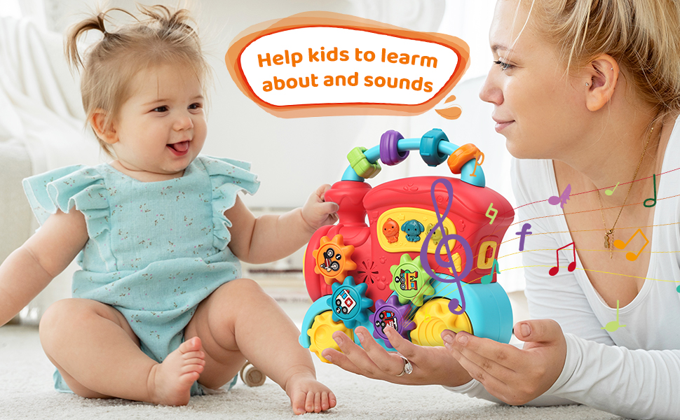 Ikaliwei Baby Toys for 1 Year Old Boys Girls Gifts with LightMusic Train Crawling Toddler Toys 12+