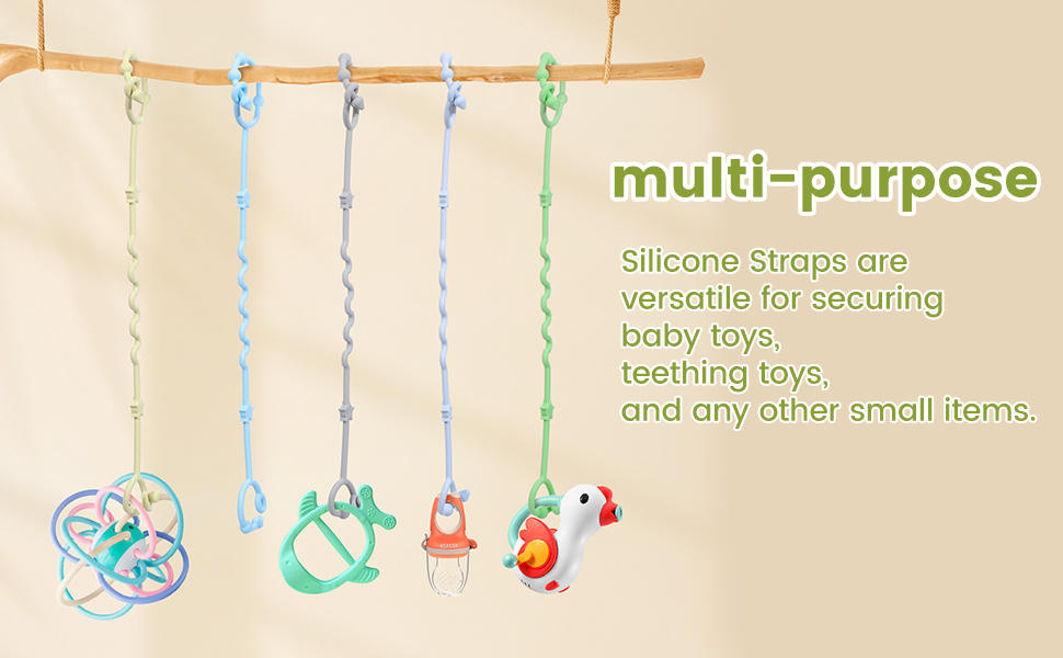 silicone straps for baby toys, toy safety straps, stroller strap