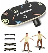 Sportneer Balance Board Kids Wooden Wobble Board for Kids, Safe and Sturdy Balance Trainer, Kids ...