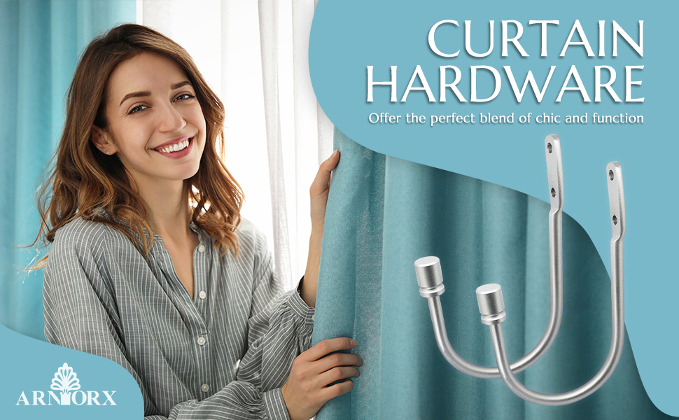 Arnorx 2 PCS Curtain Holdbacks, Metal Decorative Curtain Tiebacks with End Cap