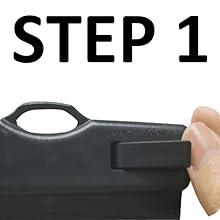 open the clip of the black phone case.