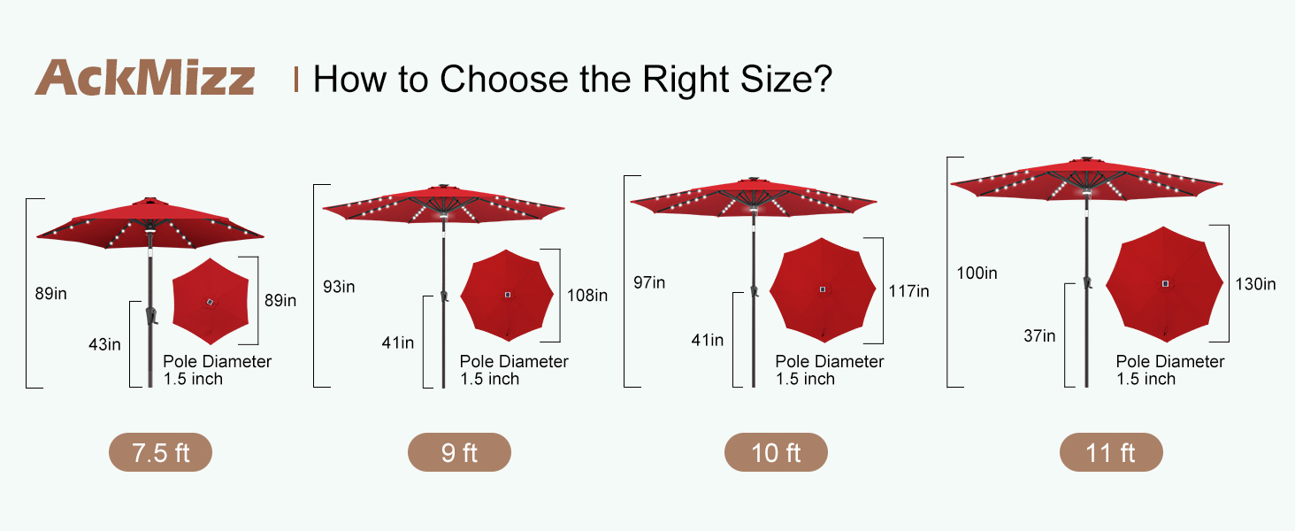 outdoor umbrella with lights