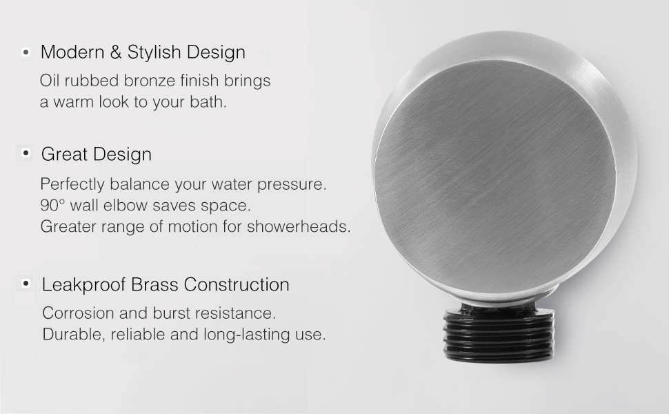 A725BN Round Drop Ell Handheld Shower Wall Connector, Brushed Nickel 0.