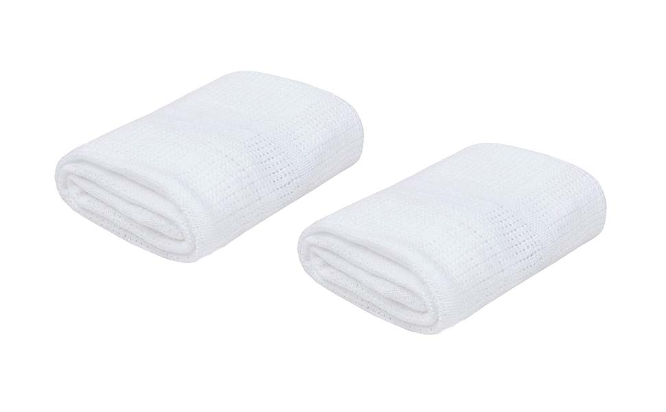 Baby Cot Bed Cellular Blanket for Newborn 2 PACK Baby Blanket for