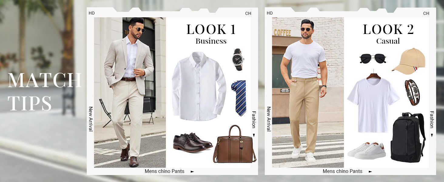 COOFANDY Mens Business Casual Dress Pants Straight Leg Twill Trousers Flat Front Slacks